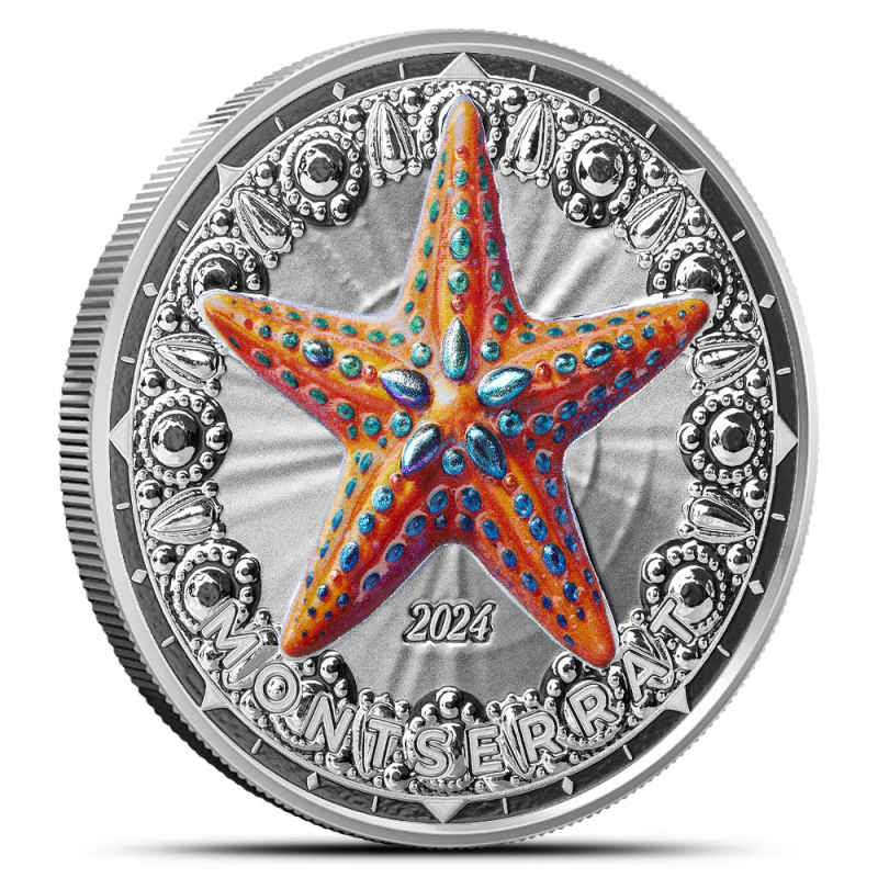 2024 1 oz Colorized EC8 Silver Montserrat Starfish Coin l JM Bullion™