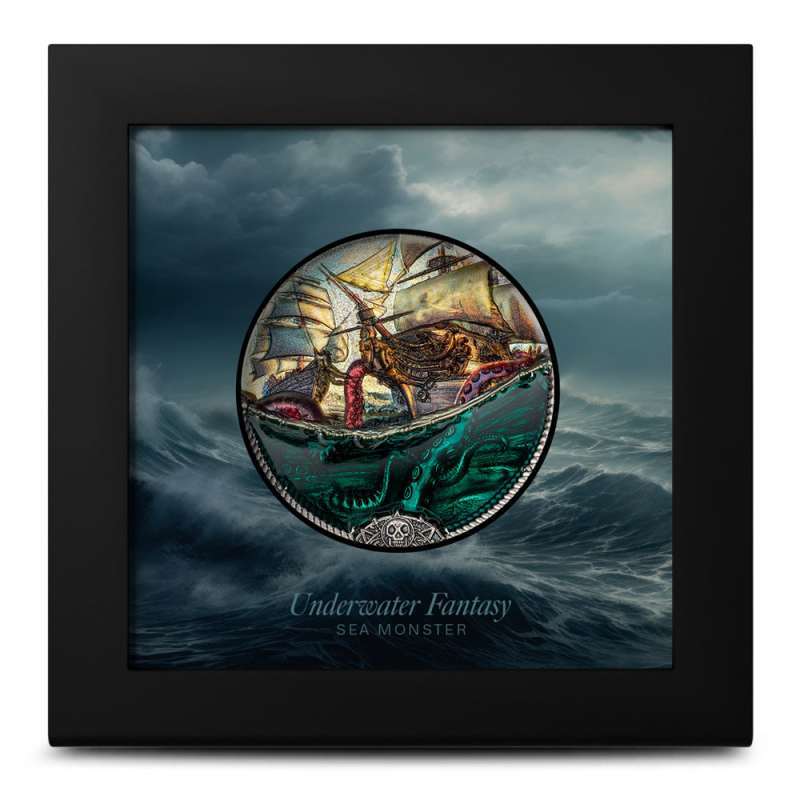 銀貨　New Zealand Mint 海の捕食者シリーズ3点 2025 Antique Cook Islands Silver Underwater Fantasy Sea Monster