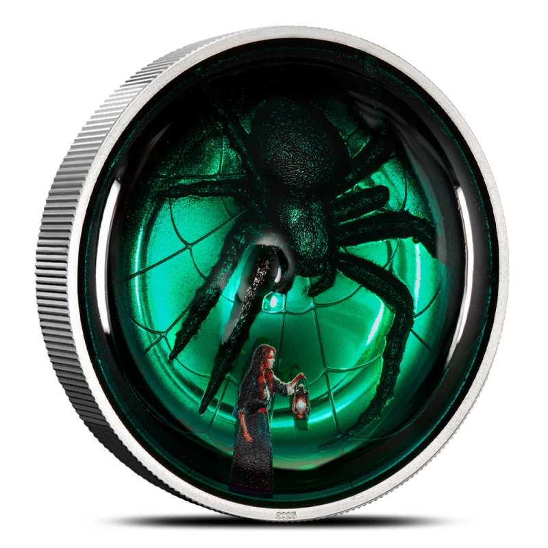 2025 Proof Colorized Cook Islands Silver Phobias Arachnophobia