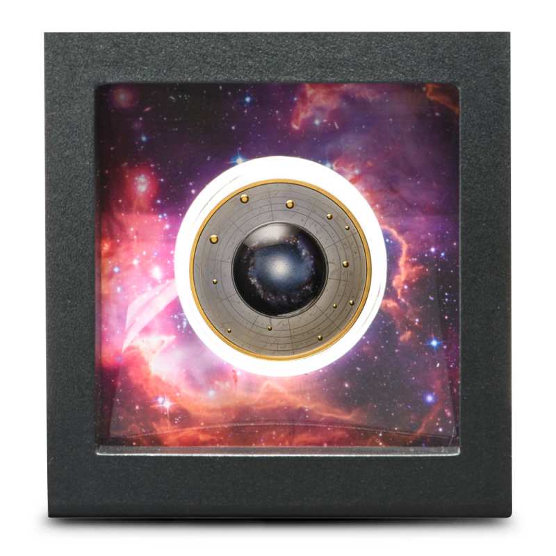 2024 17.5 Gram Black Proof Cameroon Silver NGC 1097 Galaxy Coin l