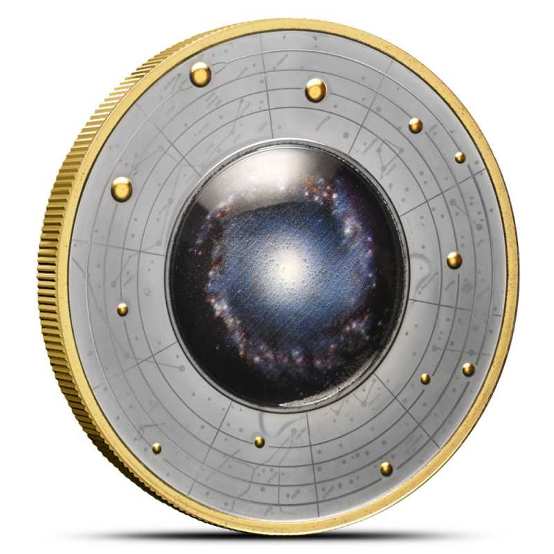 2024 17.5 Gram Black Proof Cameroon Silver NGC 1097 Galaxy Coin l