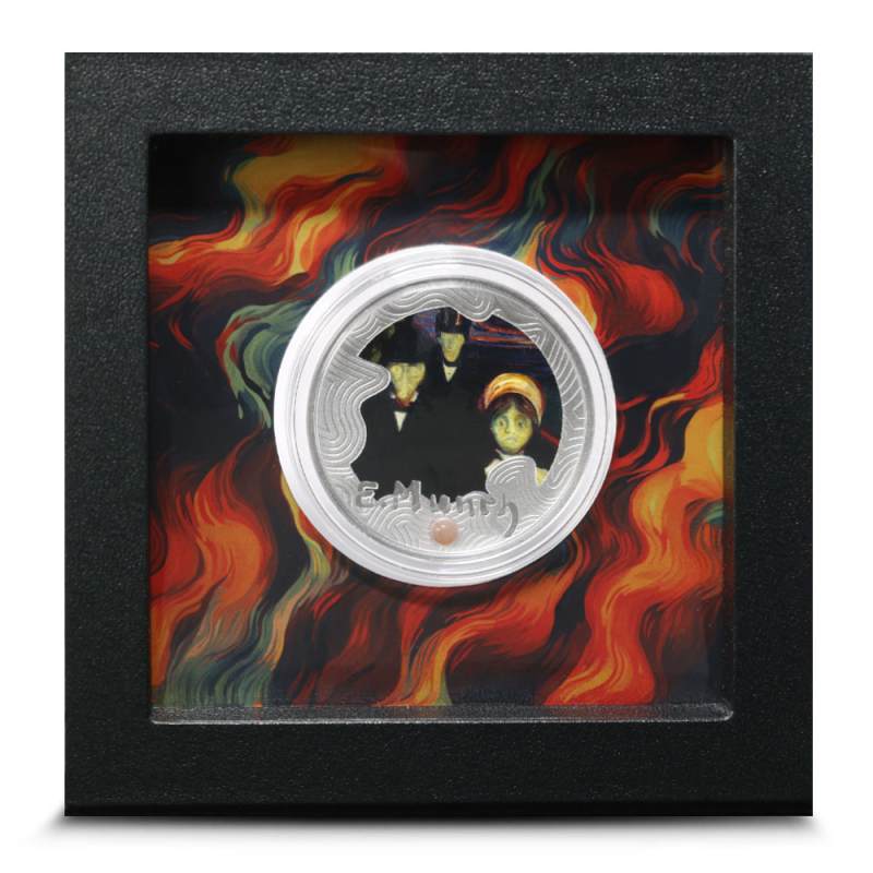 2025 17.5 Gram Proof Colorized Cameroon Silver Edvard Munch Coin l