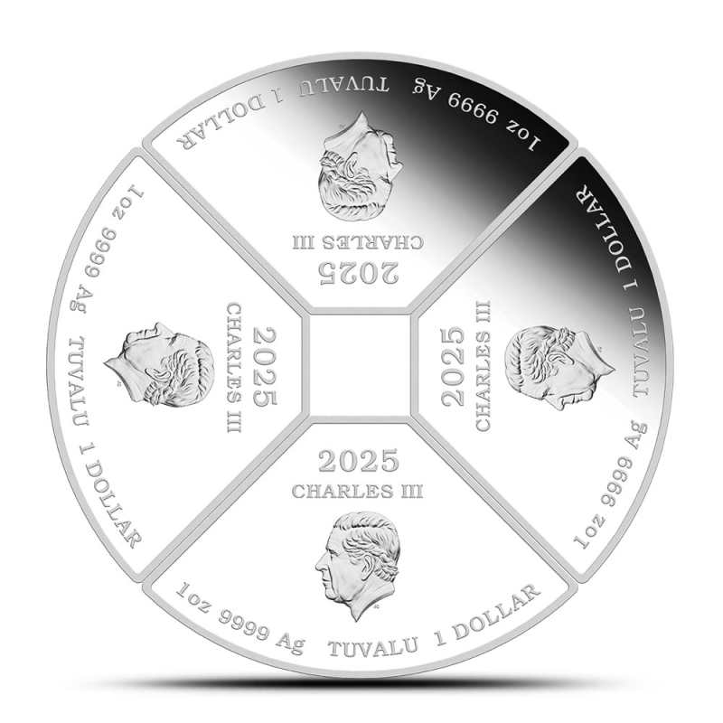 2025 1 oz Tuvalu Silver Lunar Snake Quadrant 4-Coin Set l JM Bullion™