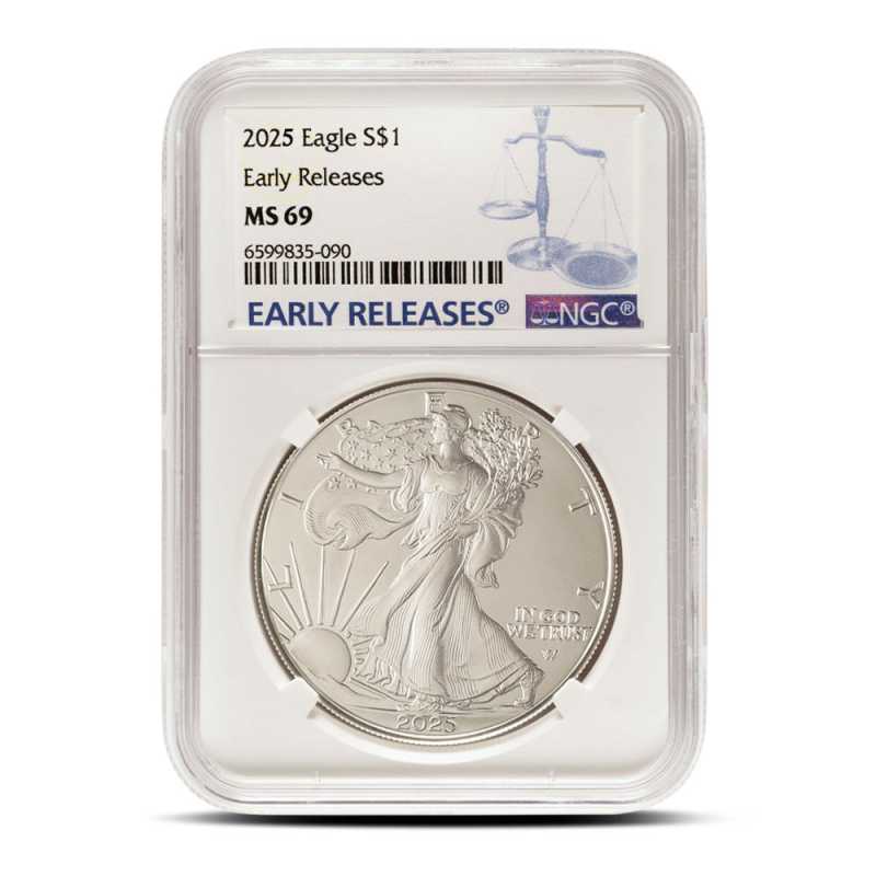 2025 1 oz American Silver Eagle Coin NGC MS69 ER l JM Bullion™