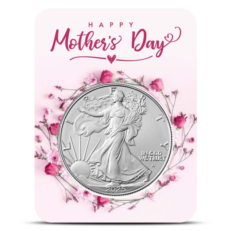 2025 1 oz American Silver Eagle Coin (Happy Mother's Day Card) l