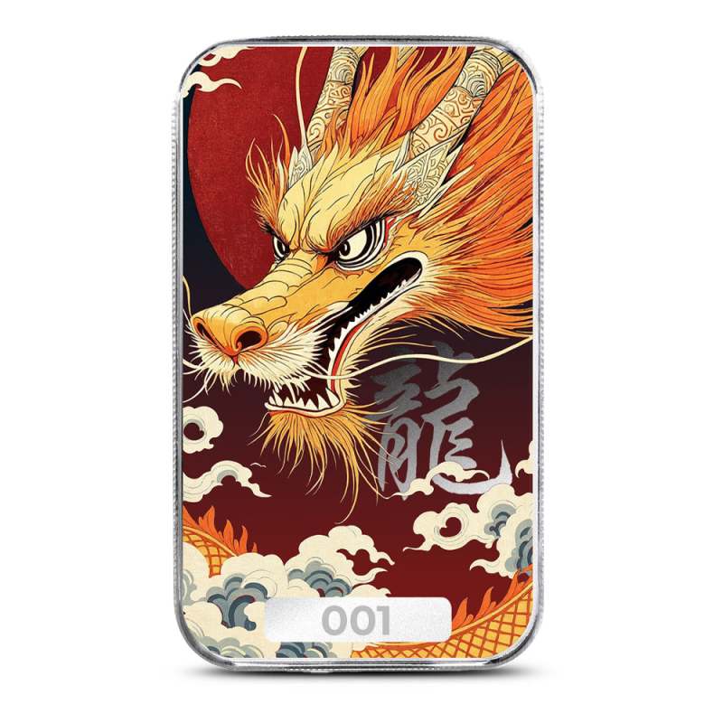 1 oz Scottsdale Mint Colorized Silver Kuángyǐng Dragon Bar l JM