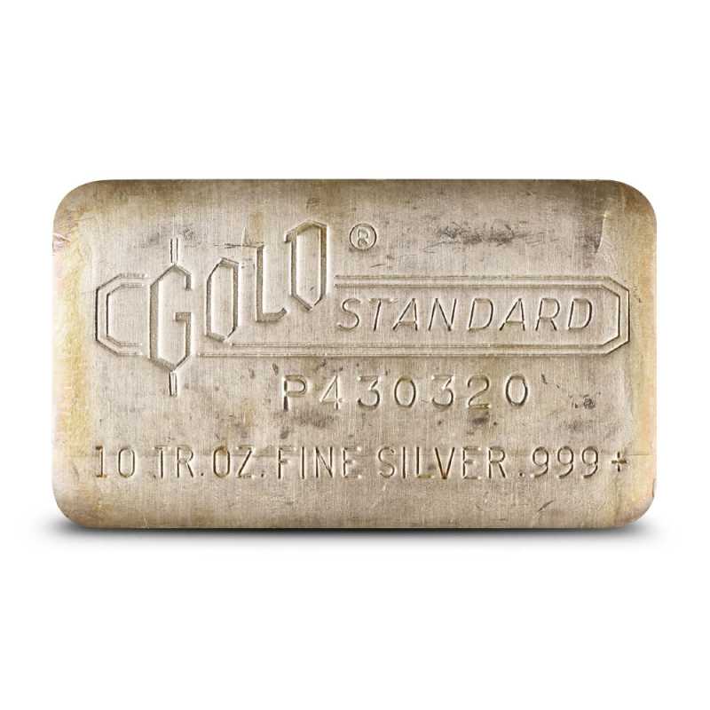 10 oz Engelhard Gold Standard Pour Loaf Silver Bar (Serial Number