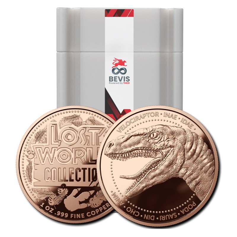 1 oz The Lost World Collection Velociraptor Copper Round l JM Bullion™