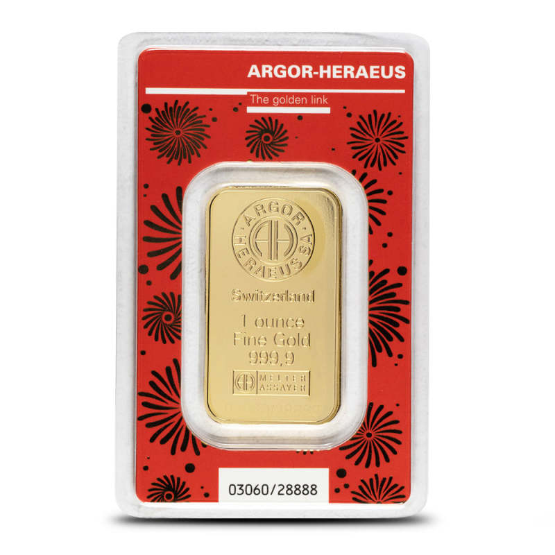 2024 1 oz Argor Heraeus Lunar Dragon Gold Bar (New w/ Assay) l JM