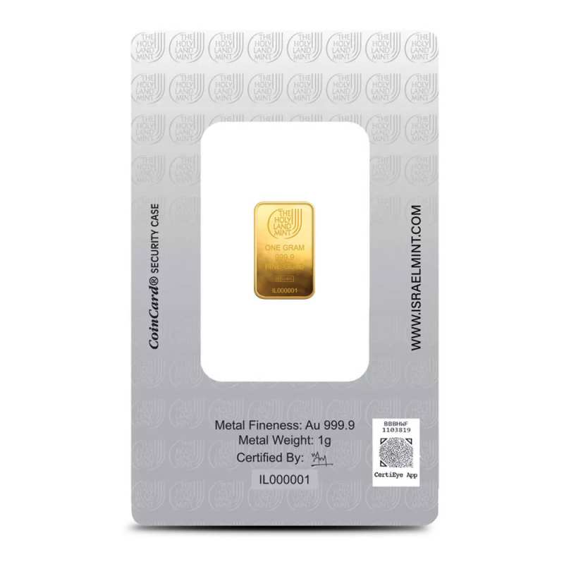 コレクション THE  MINT 1g Gold Bar 1 Gram The Holy Land Mint Gold Bar (New w/ Assay) l JM Bullion™
