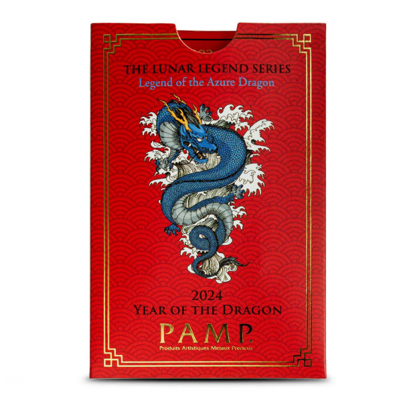 2024 5 Gram PAMP Suisse Lunar Legend Azure Dragon Gold Bar l JM