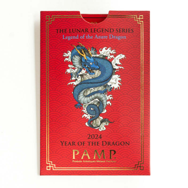 2024 1 oz PAMP Suisse Lunar Legend Azure Dragon Gold Bar l JM Bullion™