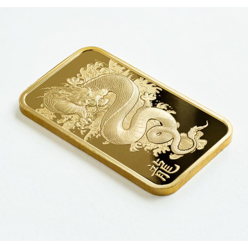 2024 1 oz PAMP Suisse Lunar Legend Azure Dragon Gold Bar l JM Bullion™
