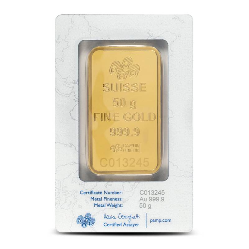 50 Gram PAMP Suisse Rosa Gold Bar (New w/ Assay) l JM Bullion™