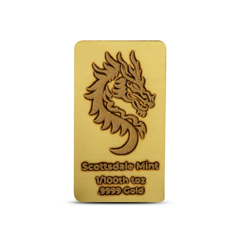 1/100 oz Scottsdale Dragon Gold Bar (New) l JM Bullion™