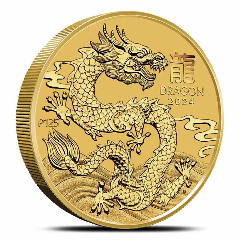 2024 2 oz Australian Gold Lunar Dragon Coin (BU) l JM Bullion™