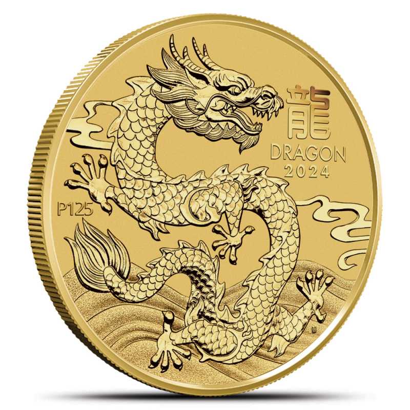 2024 1/4 oz Australian Gold Lunar Dragon Coin (BU) l JM Bullion™