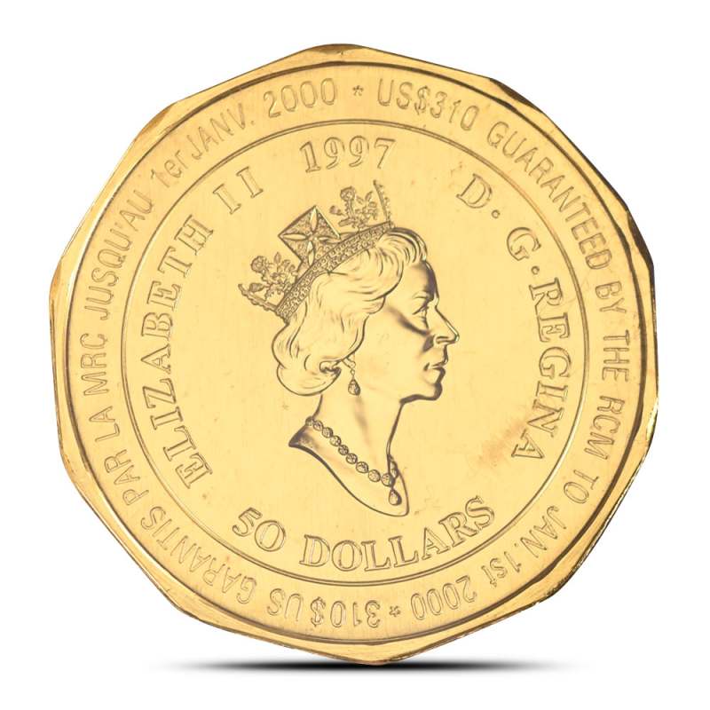 1997 1 oz Canadian Gold Mountie Maple Leaf Coin l JM Bullion™