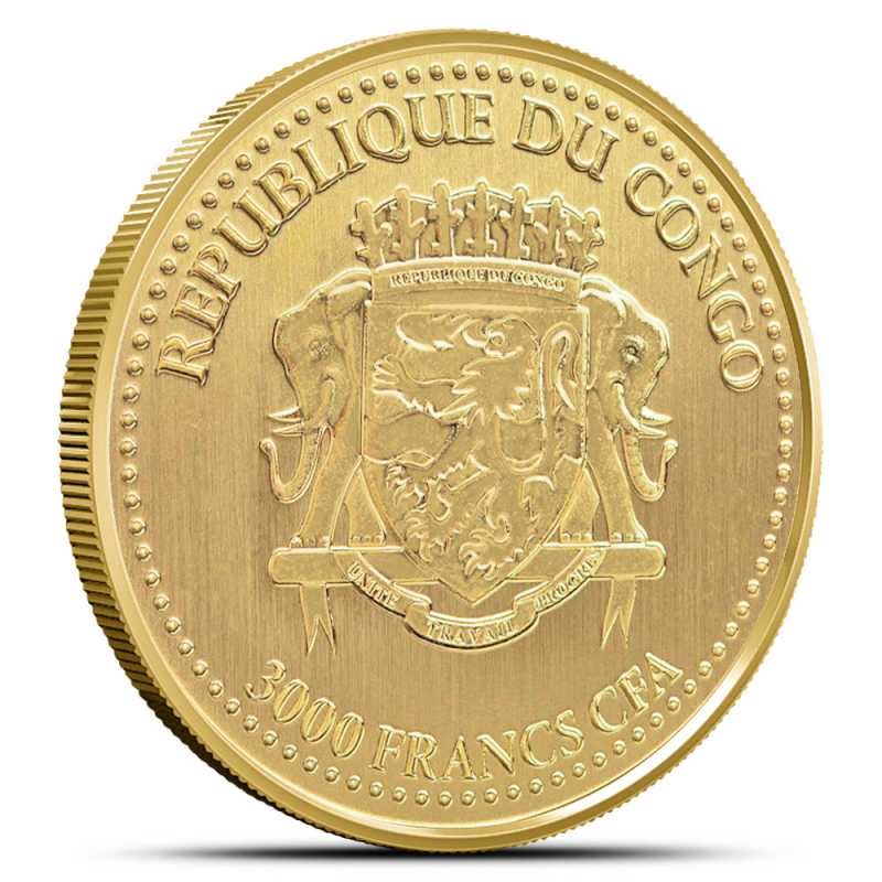 2023 1 oz Proof Congo Gold Silverback Gorilla Coin (Box + CoA) l