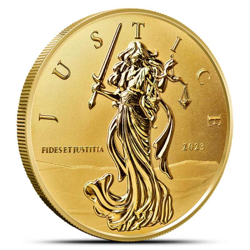 2023 1 oz Proof Gibraltar Gold Lady Justice Coin l JM Bullion™