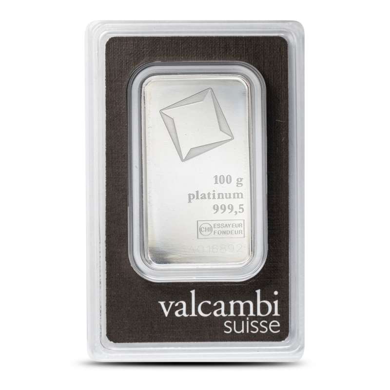【新品】 スイスヴァルカンビ Valcsmbi 100g 100 Gram Valcambi Platinum Bar (New w/ Assay) l JM Bullion™