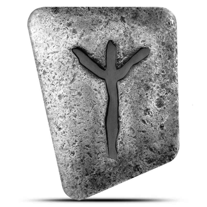 1 oz Antique Germania Mint Algiz Rune Cast Silver Bar l JM Bullion™