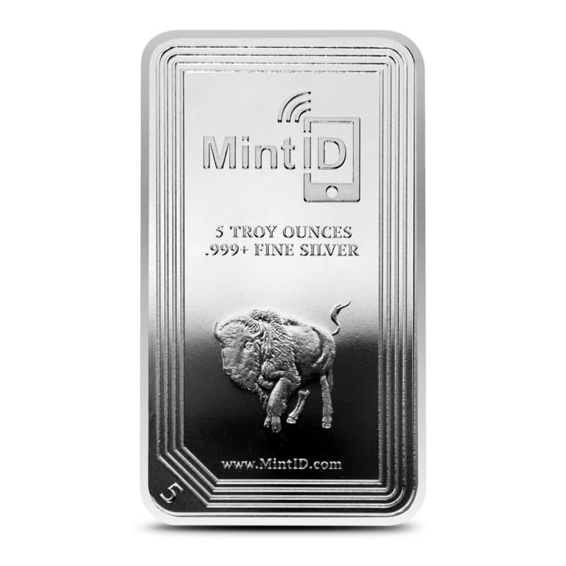 【純銀】5オンス銀インゴット（MintID） 5 oz MintID Silver Bar (New) l JM Bullion™