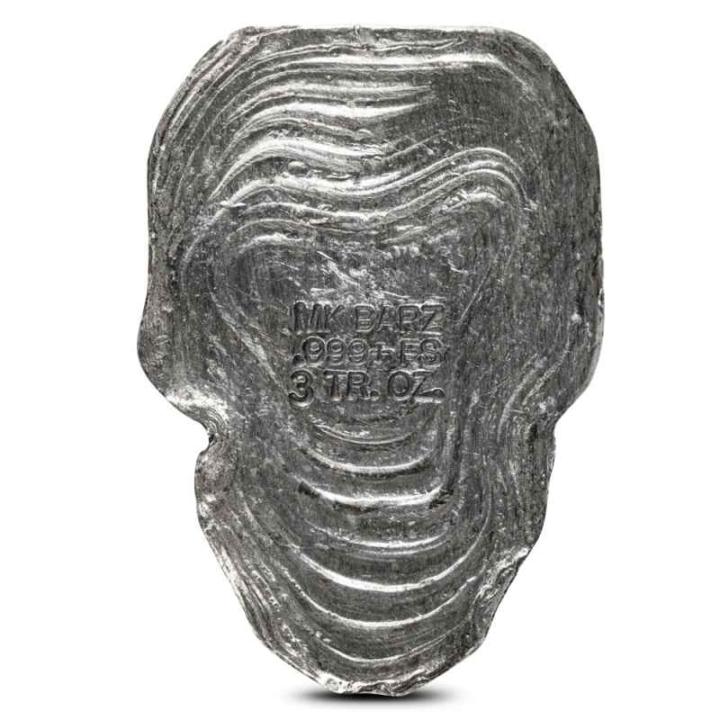 MK Barz Hand Poured Guy Fawkes Anonymous Mask Silver Bar l JM Bullion™