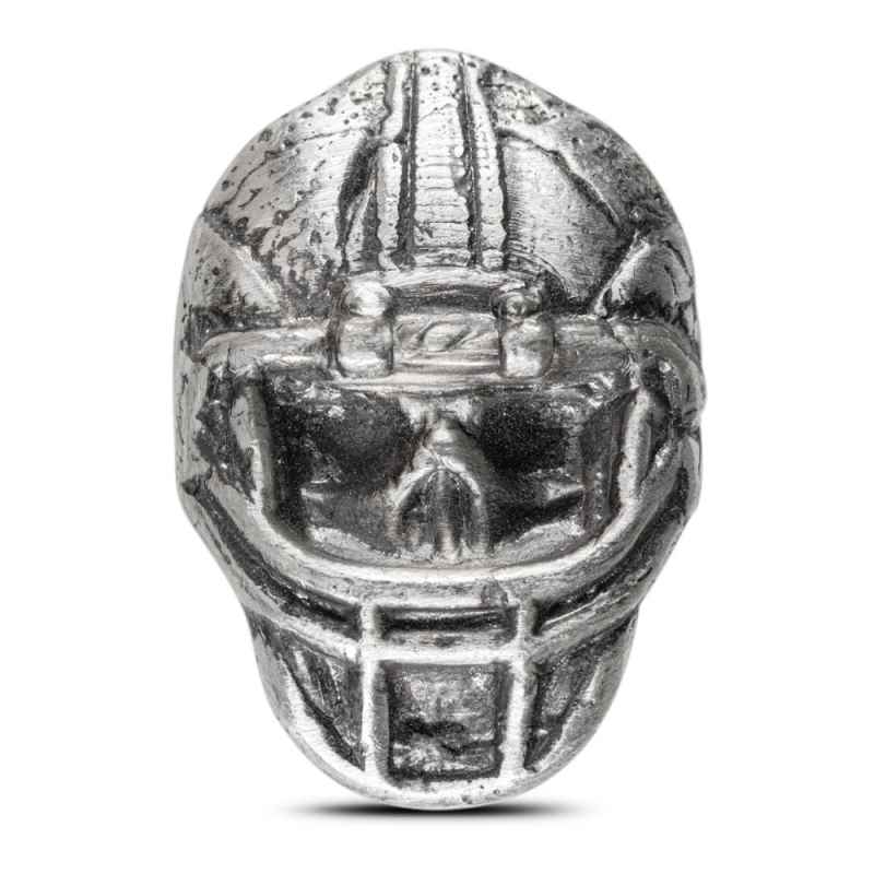 2 oz MK Barz Hand Poured Football Helmet Skull Silver Bar l JM