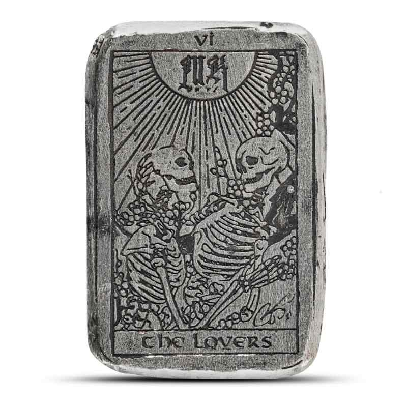 1 oz MK Barz The Lovers Tarot Card Silver Bar (New) l JM Bullion™