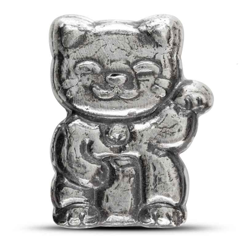 2.5 oz MK Barz Hand Poured Lucky Cat Silver Bar (New) l JM Bullion™