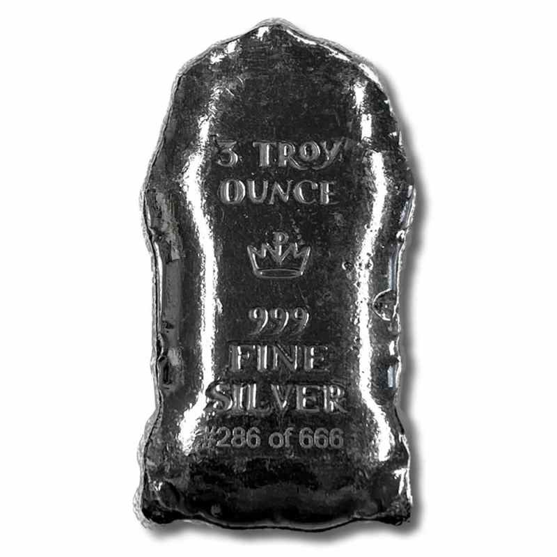 油彩『Slumbering Silver Screen』(眠る銀幕) 3 oz Monarch Friday the 13th Broken Mirror Silver Bar (New) l JM