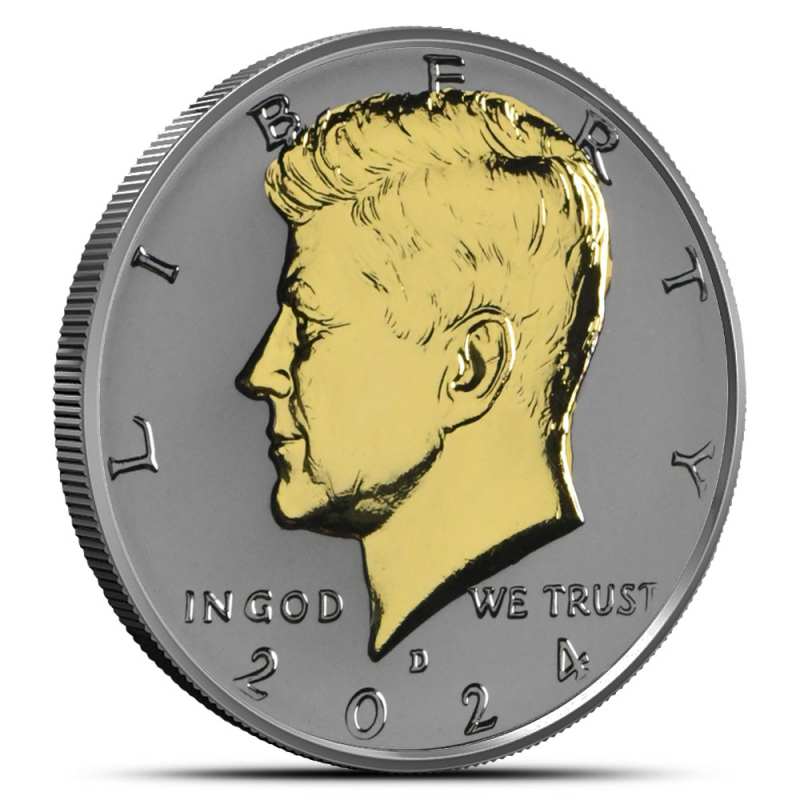 2024-D JFK Black Ruthenium Half Dollar (Gold Clad) l JM Bullion™