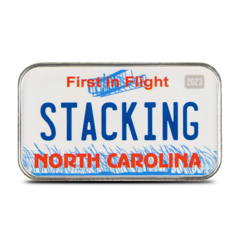 1 oz Colorized North Carolina License Plate Silver Bar l JM Bullion™
