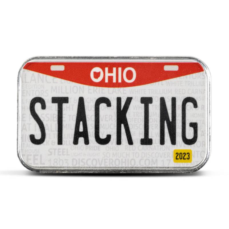 1 oz Colorized Stacking Across America Ohio License Plate Silver