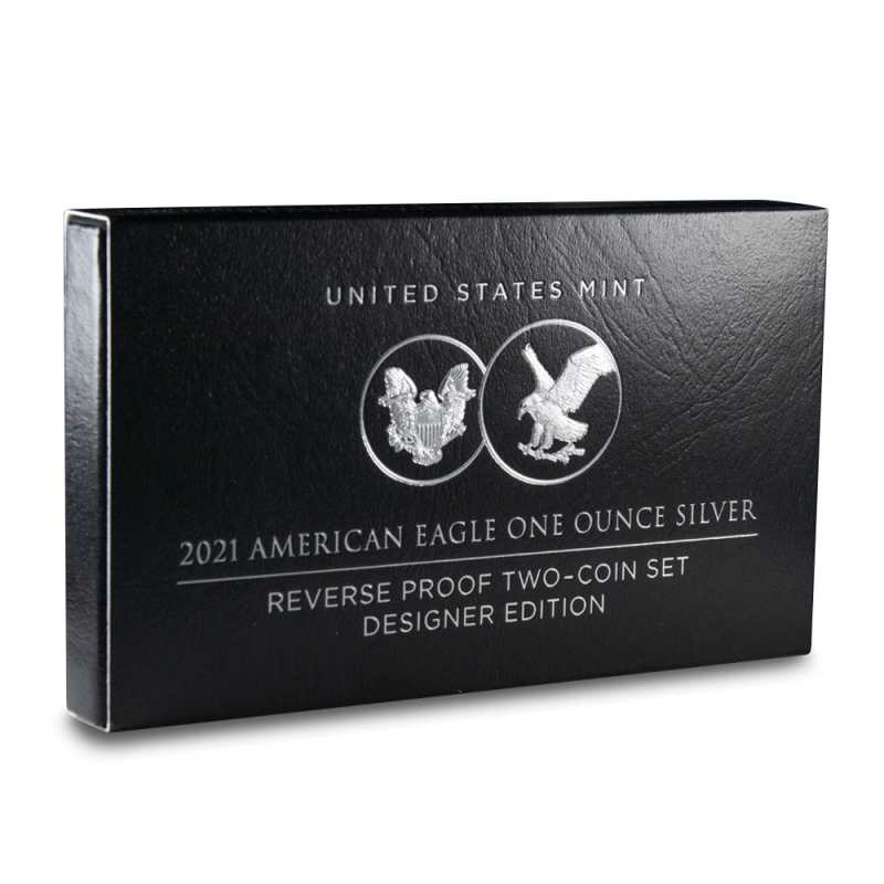 2021 Reverse Proof American Silver Eagle 2-Coin Designer Set l JM