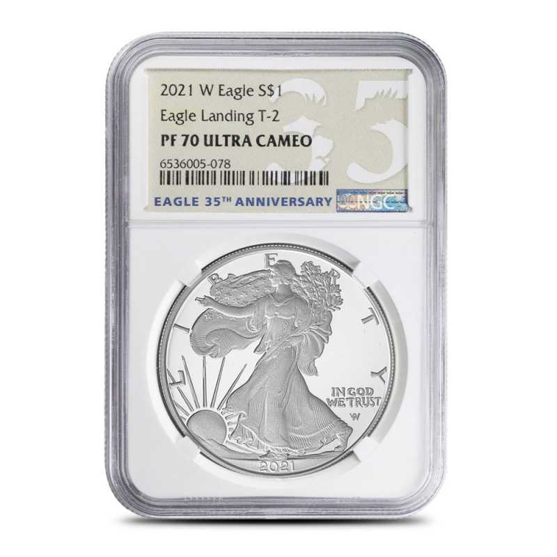 2021-W Proof American Silver Eagle 35th Ann. Coin NGC PF70 (T2) l