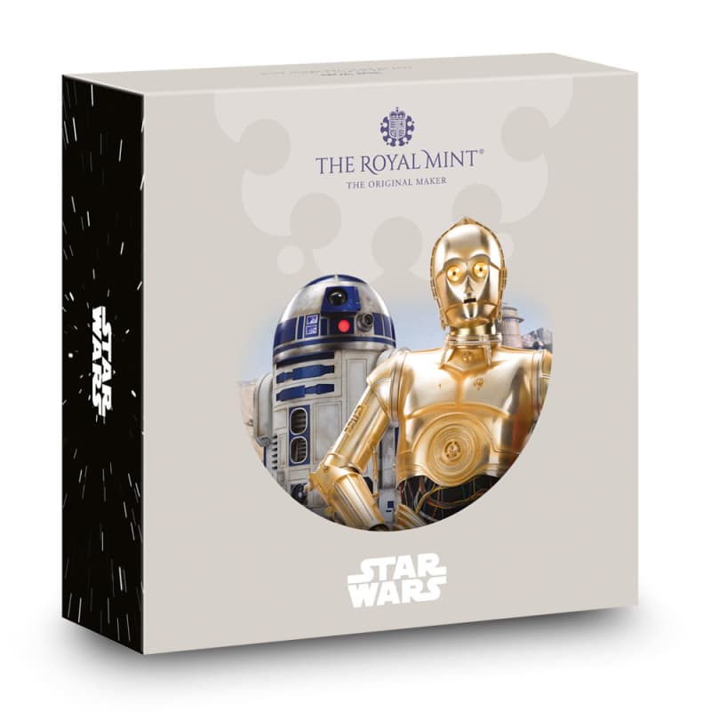 2023 イギリス スターウォーズ R2-D2 C-3PO 5ポンド 銀貨 2023 5 oz Proof British Silver Star Wars C-3PO & R2-D2 Coin l JM