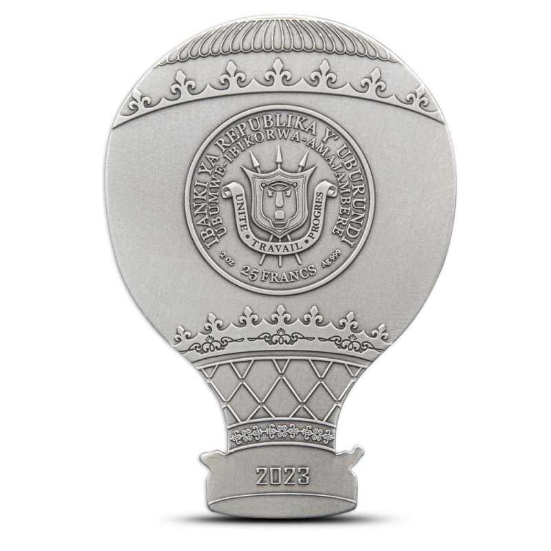 2 oz Antique Burundi Silver Hot Air Balloon Shaped Coin l JM Bullion™