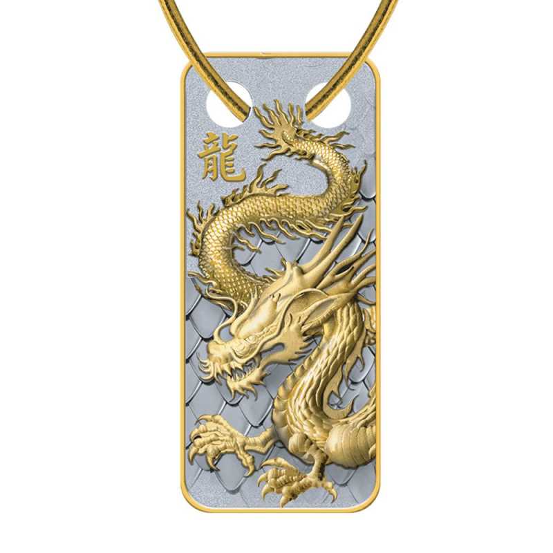 2024 Proof Cameroon Silver Year of the Dragon Pendant Coin (Gilded