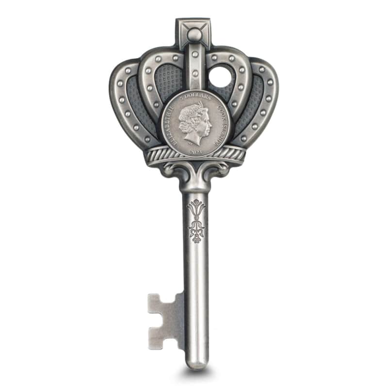 2023 1 oz Antique Cook Islands Silver Key To My Kingdom Coin l JM
