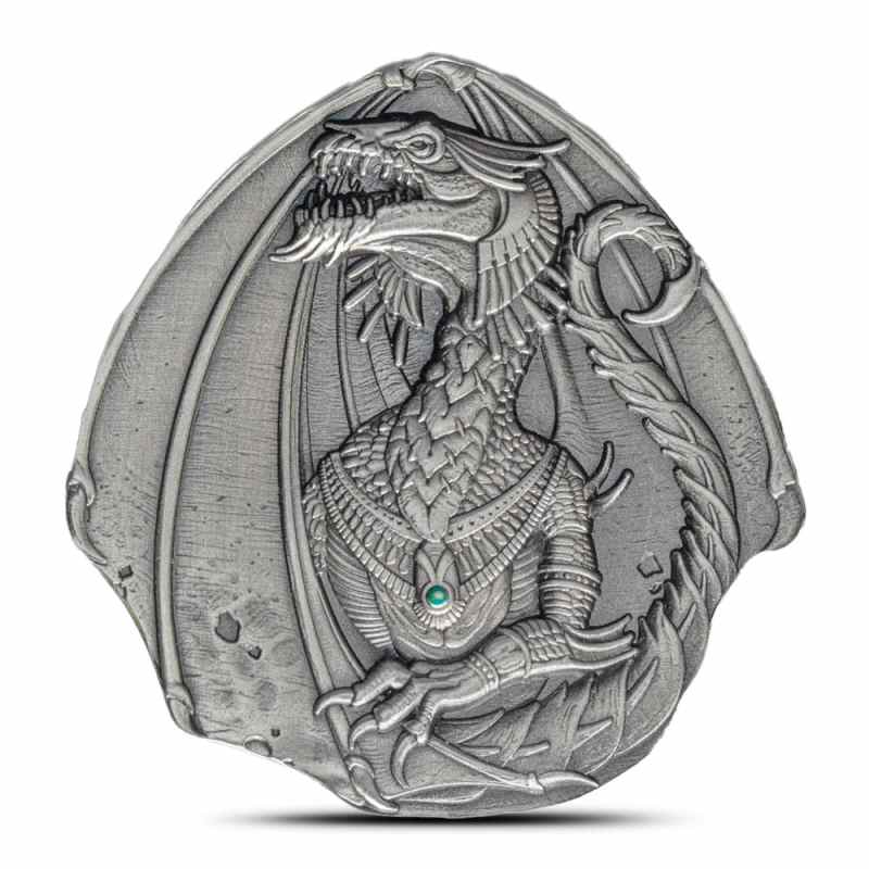Antique Fiji Silver Dragons of the World Egyptian Dragon Coin l JM