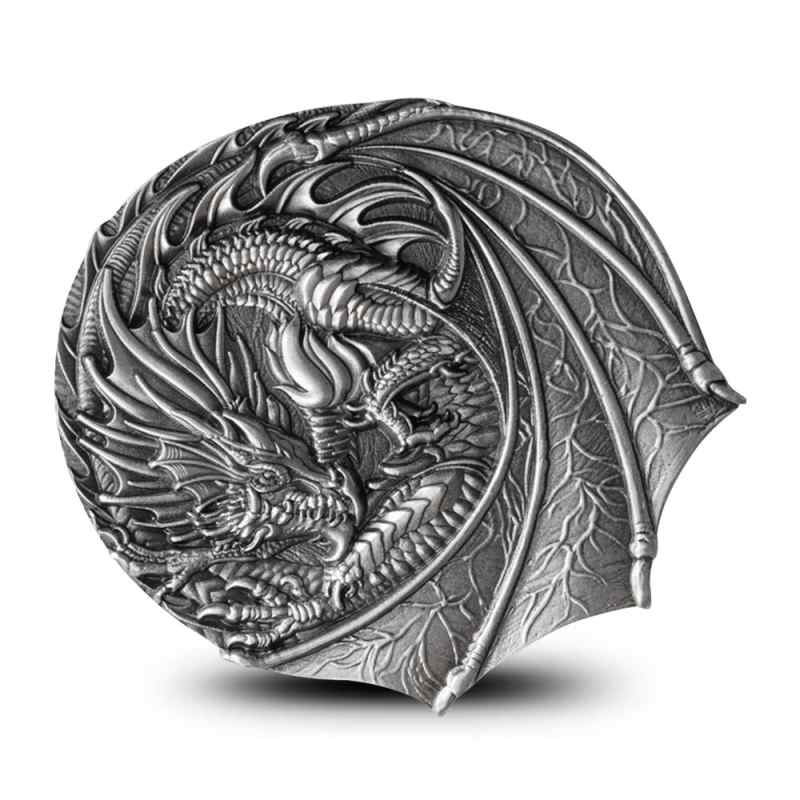 2022 1 oz Antique Fiji Silver Welsh Red Dragon Coin l JM Bullion™