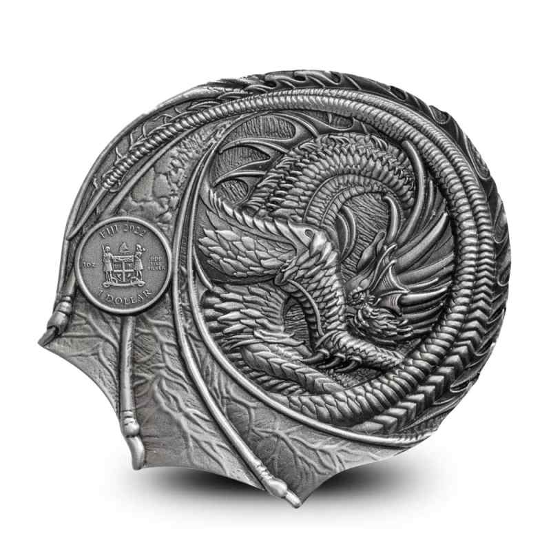キ*マ様 【海外Ｍサイズ】NRL イラワラ・ドラゴンズ '20 シングレット 2022 1 oz Antique Fiji Silver Welsh Red Dragon Coin l JM Bullion™