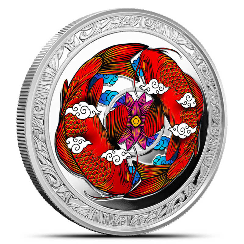 2023 Proof Colorized Fiji Silver Koi Fish Coin (Box + CoA) l JM