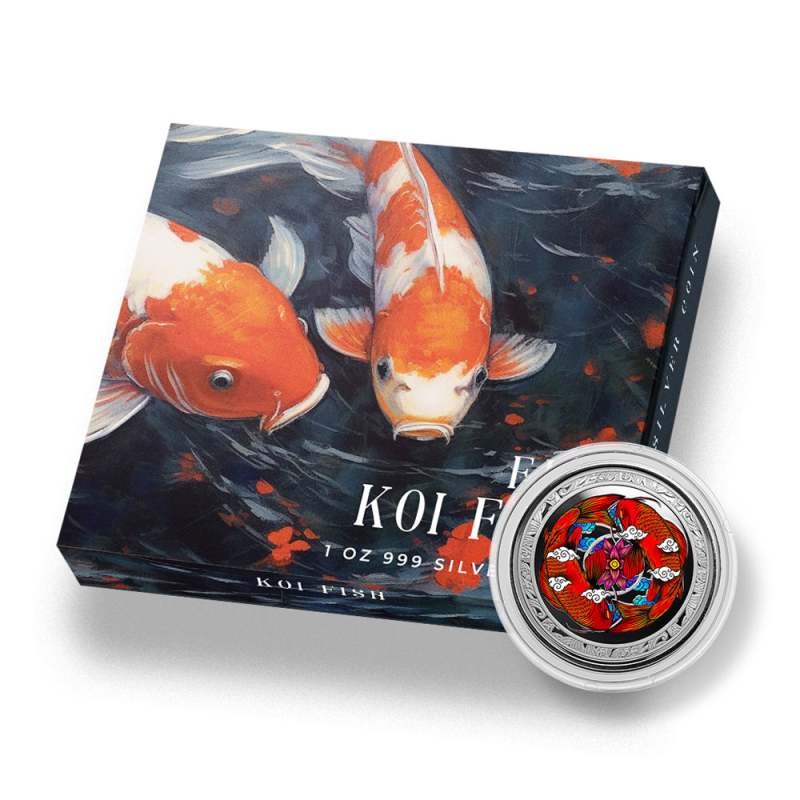 2023 Proof Colorized Fiji Silver Koi Fish Coin (Box + CoA) l JM