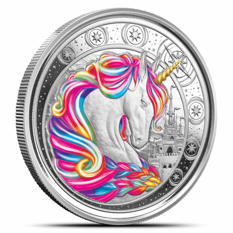 2023 1 oz Colorized Ghana Silver Blossom Unicorn Coin l JM Bullion™