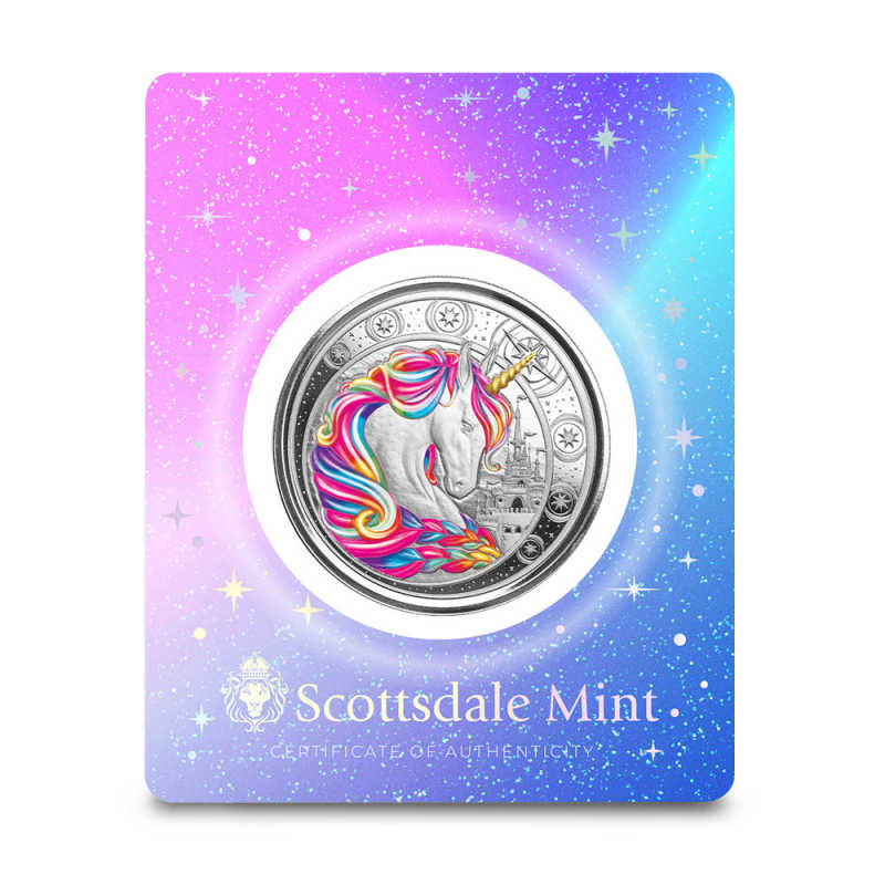 2023 1 oz Colorized Ghana Silver Blossom Unicorn Coin l JM Bullion™