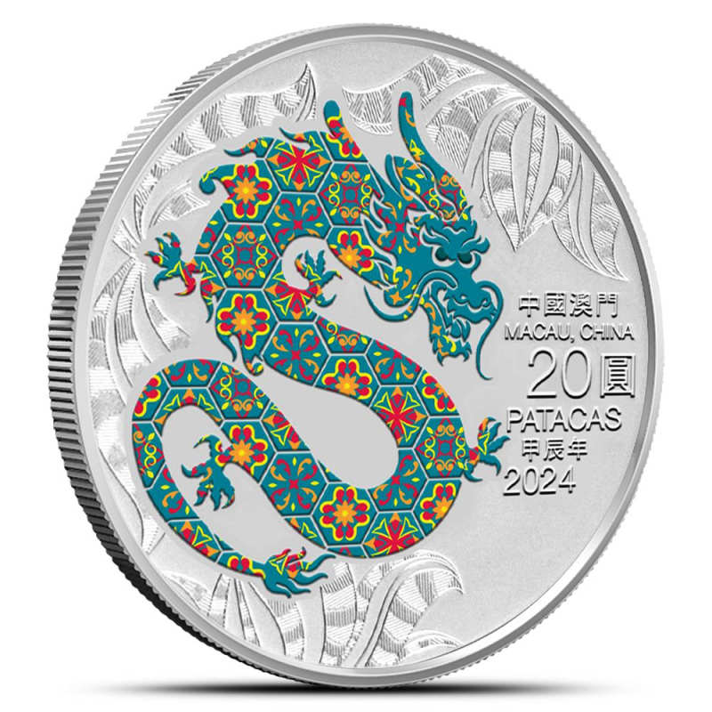 2024 1 oz Proof Macau Silver Lunar Dragon Coin (Box + CoA) l JM