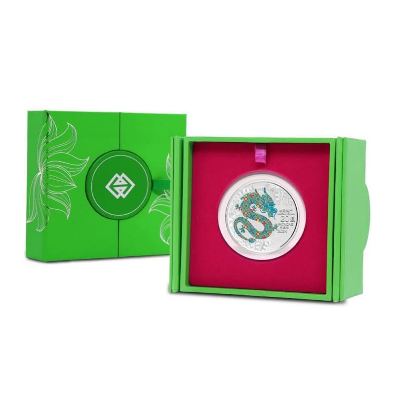 2024 1 oz Proof Macau Silver Lunar Dragon Coin (Box + CoA) l JM